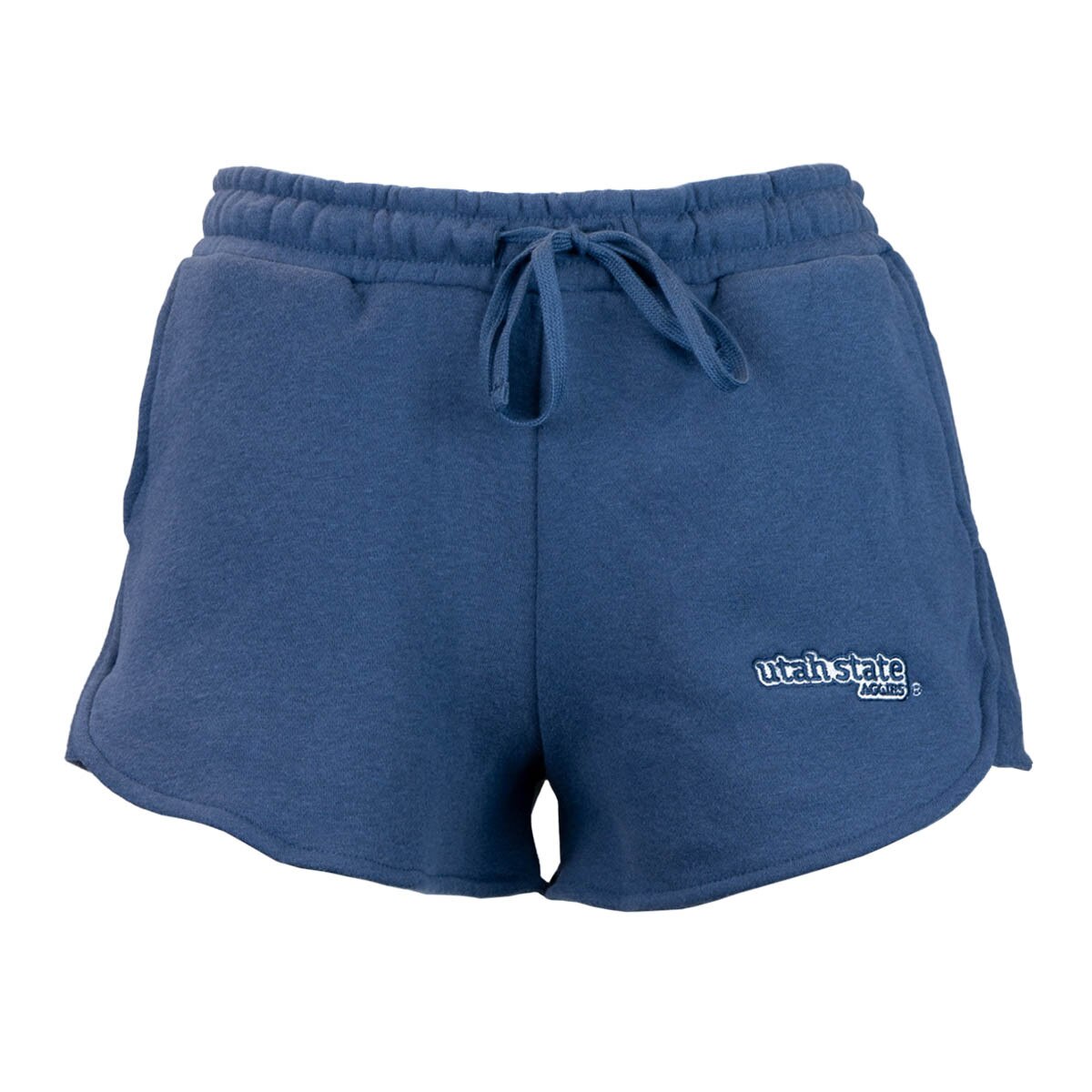 Utah state aggies embroidered fleece navy womens shorts